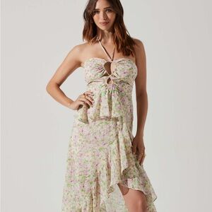 NWT ASTR the label cut out floral maxi dress size XL